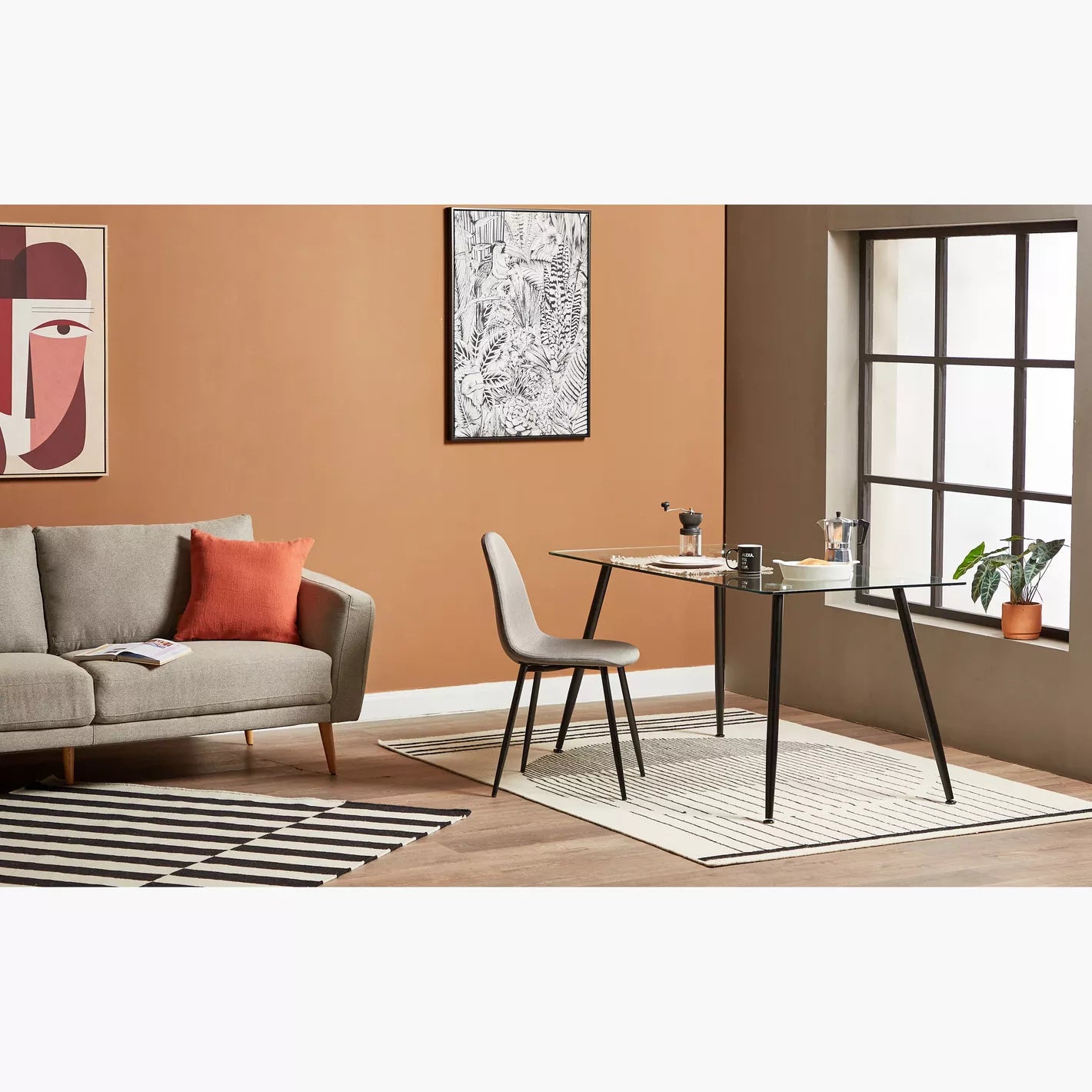 Wilma 6-Seater Glass Top Dining Table-GCC Home Center
