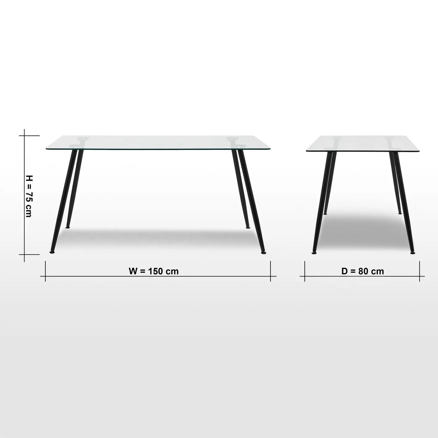 Wilma 6-Seater Glass Top Dining Table-GCC Home Center