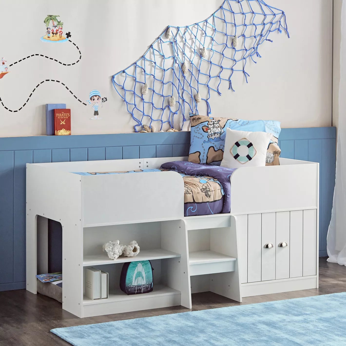 Kirby Cabin Bed with 2 Doors - 90x190 cm-GCC Home Center