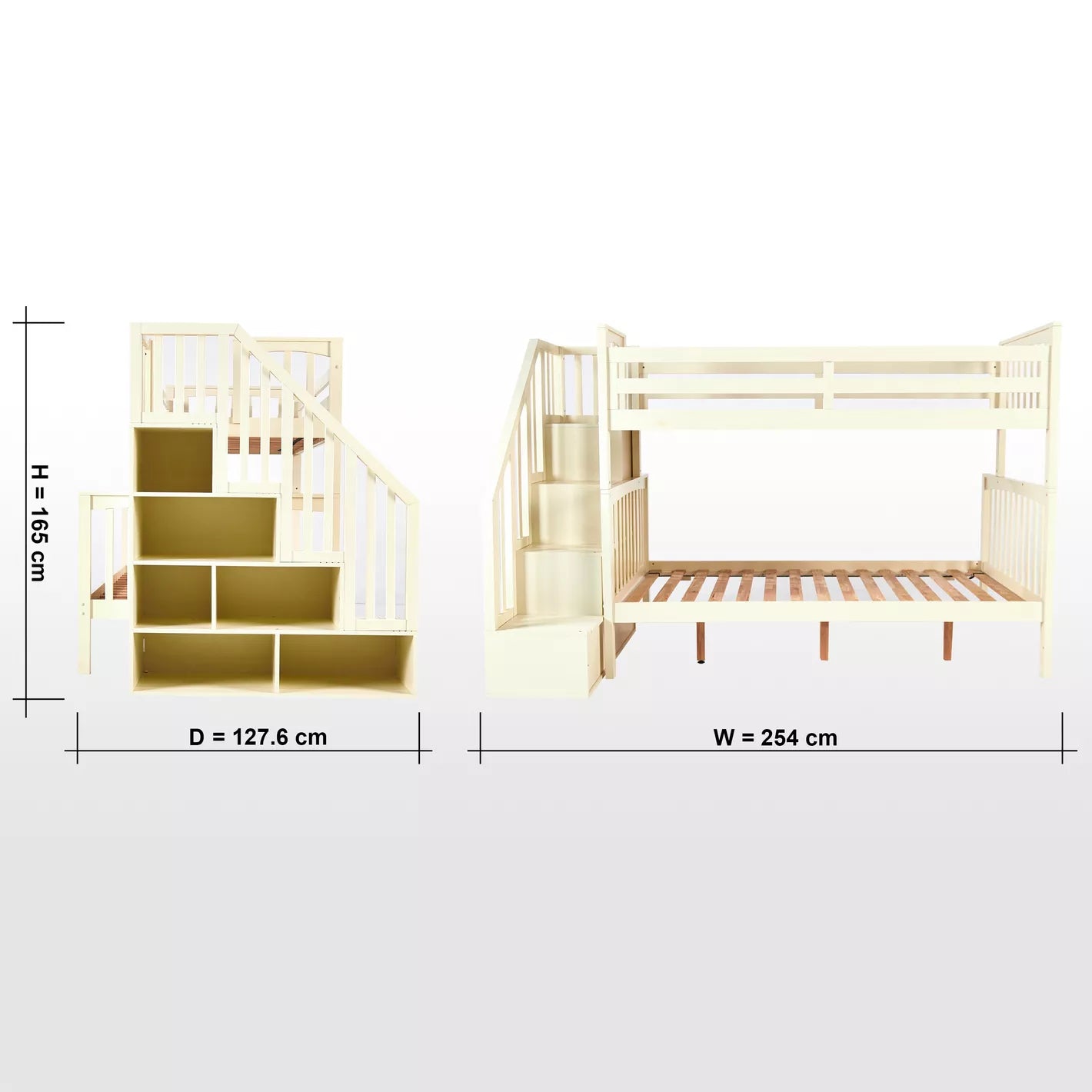 Perry's Trio Bunk Bed - 120x200 cm and 90x200 cm-GCC Home Center