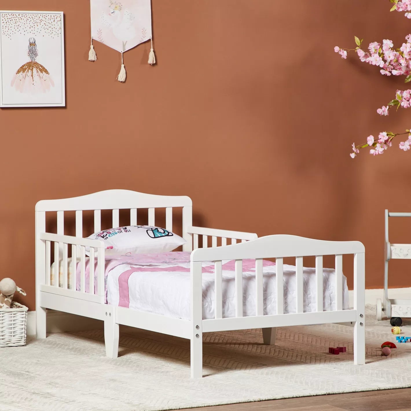 Crafted From Engineered Wood Toddler Bed - 70x130 cm-GCC Home Center