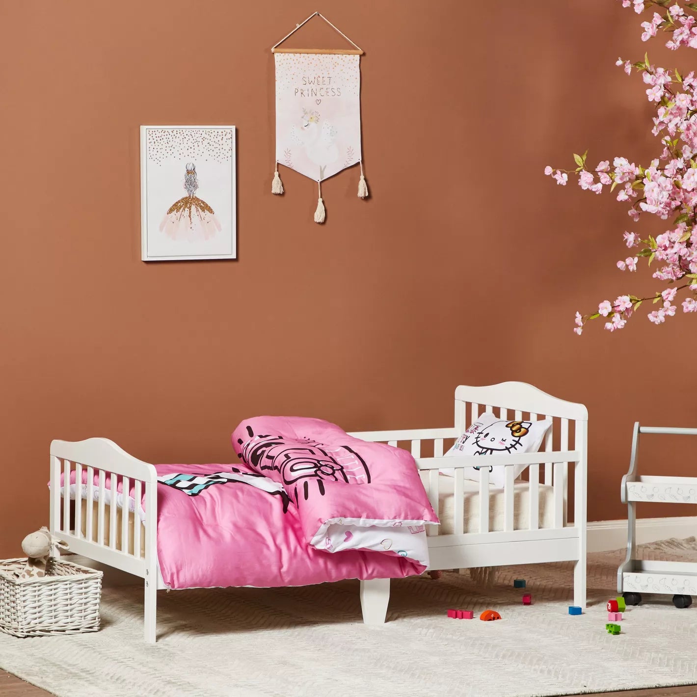 Crafted From Engineered Wood Toddler Bed - 70x130 cm-GCC Home Center
