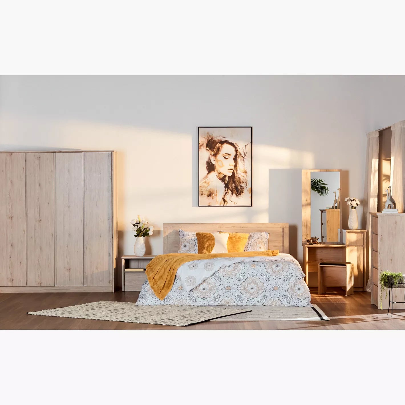 Elegant Design Wood Dressing Table With Mirror And Drawer-GCC Home Center