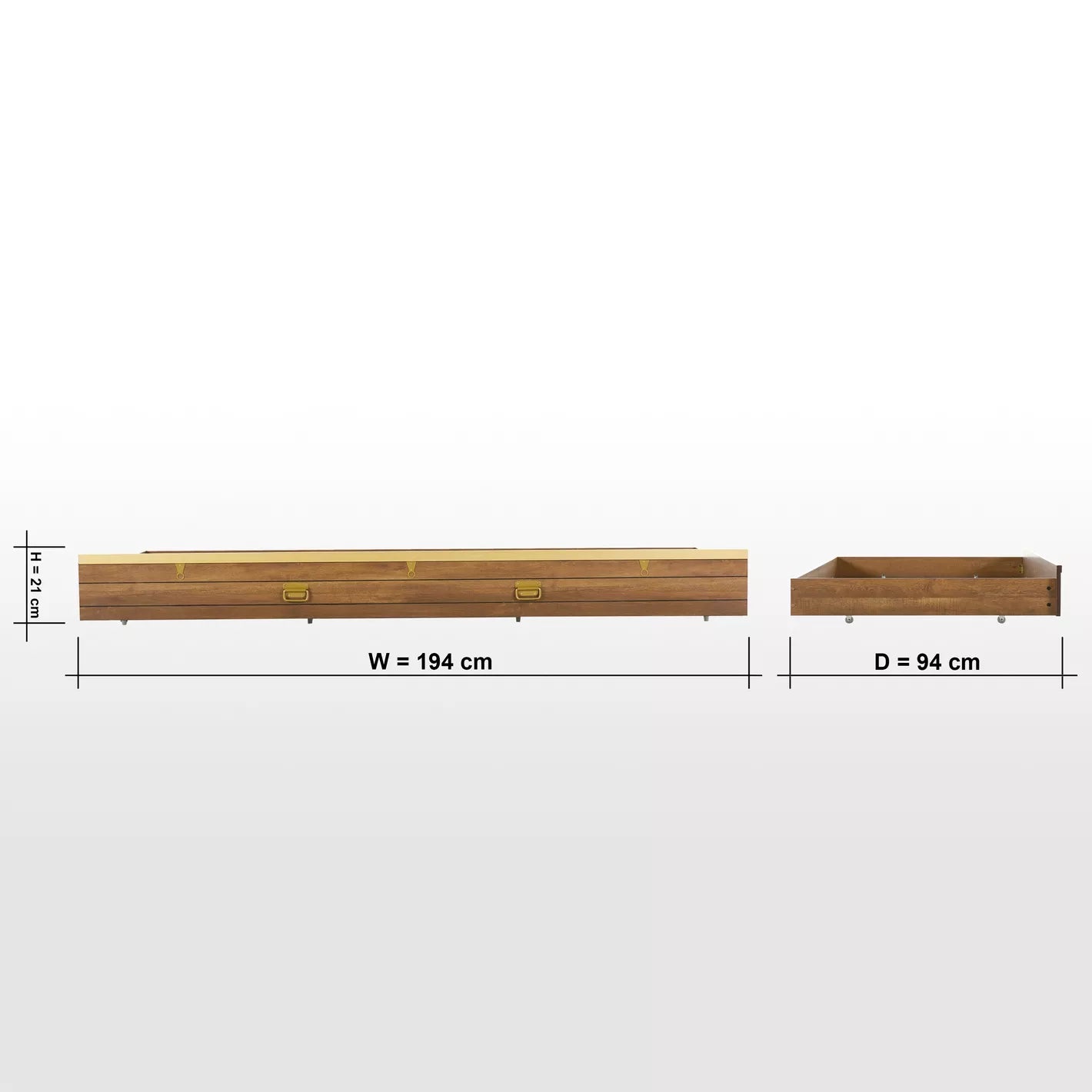 Under Beds Trundle For Kids 90x190 cm - Oak-GCC Home Center