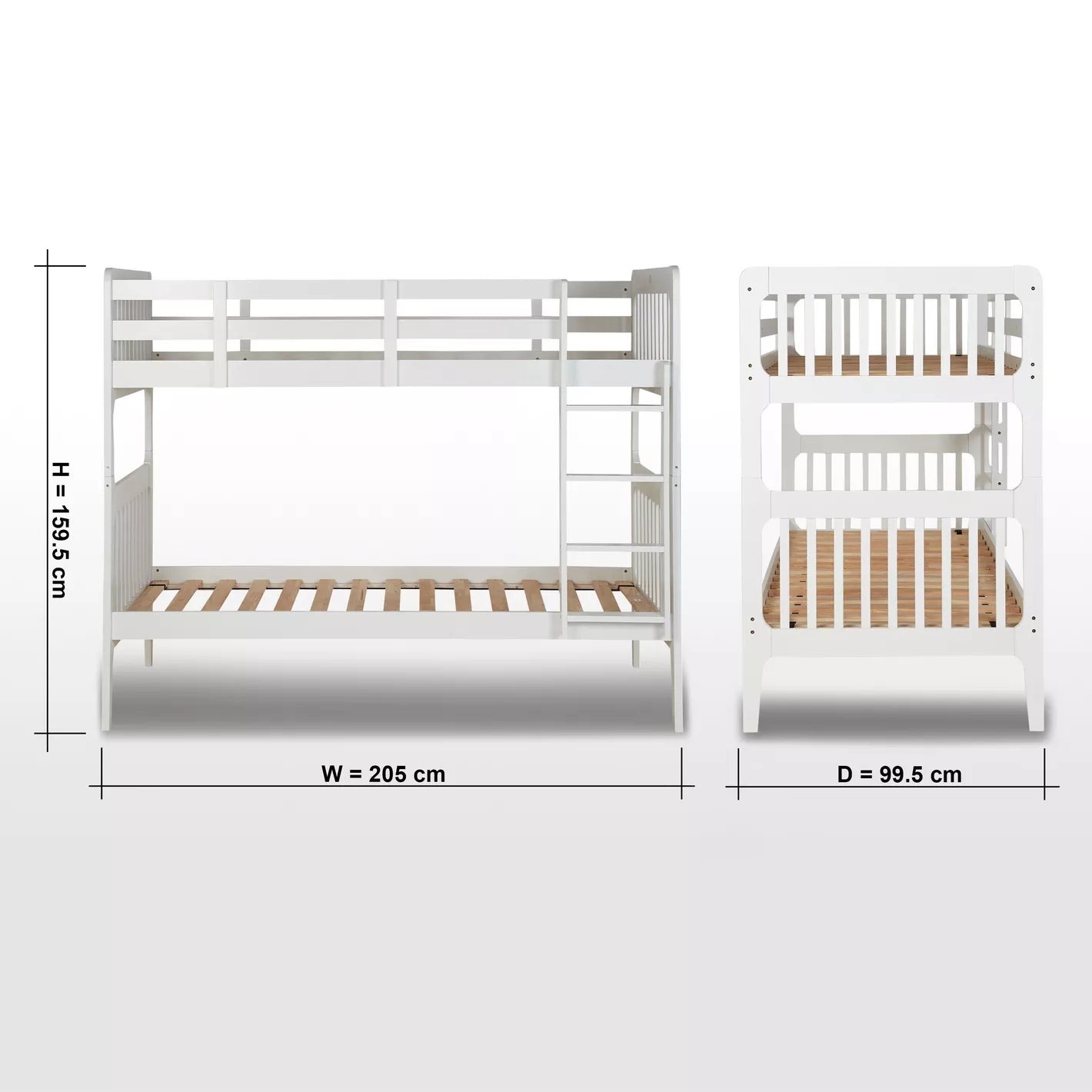 Wood Bunk Bed Loft & Cabin Beds for Kids - 90x200 cm-GCC Home Center
