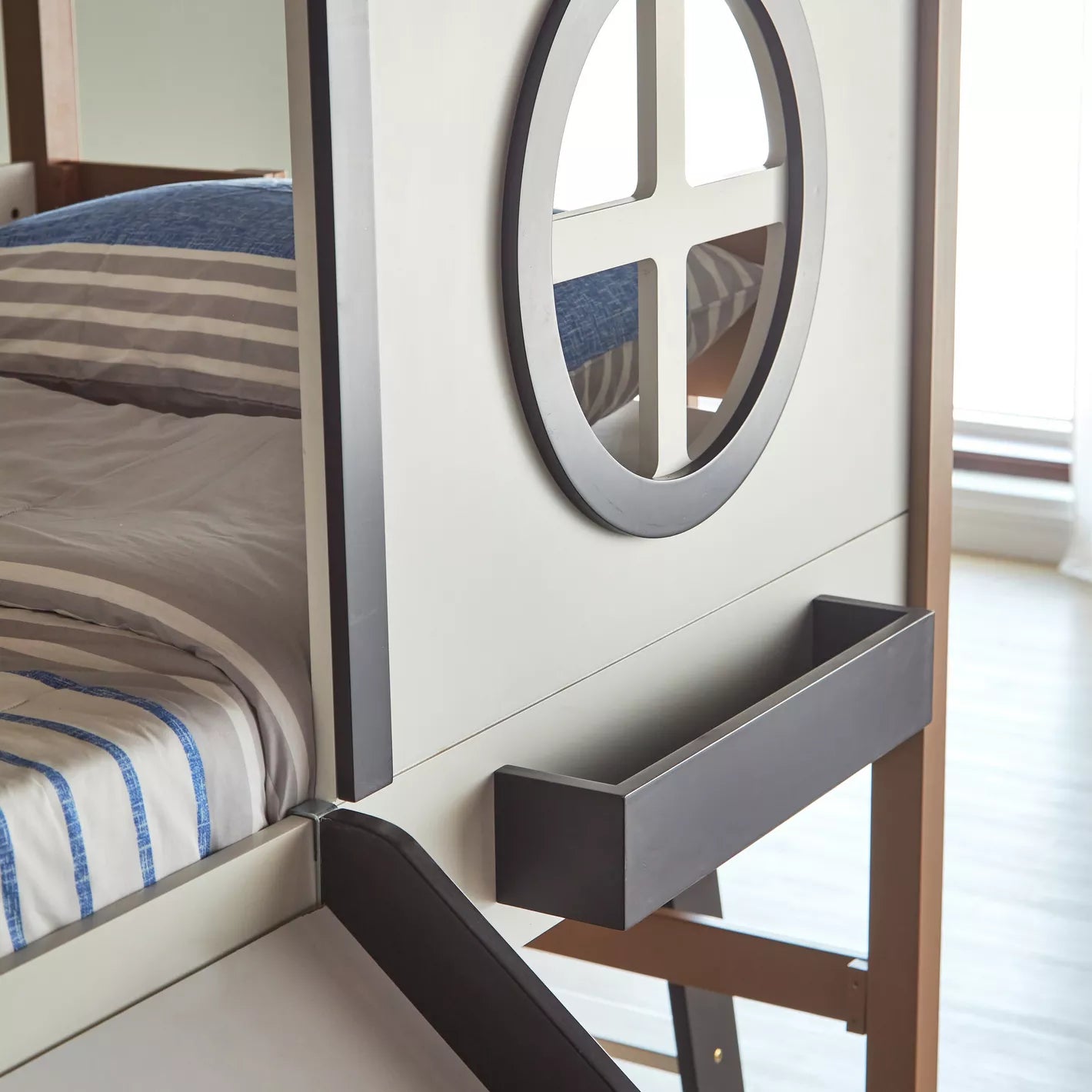 Treehouse LED Play Twin Bed with Slide and Hammock - 90x200 cm-GCC Home Center