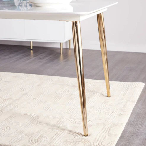 Victoria Marble finish dining Table with Golden Legs-GCC Home Center