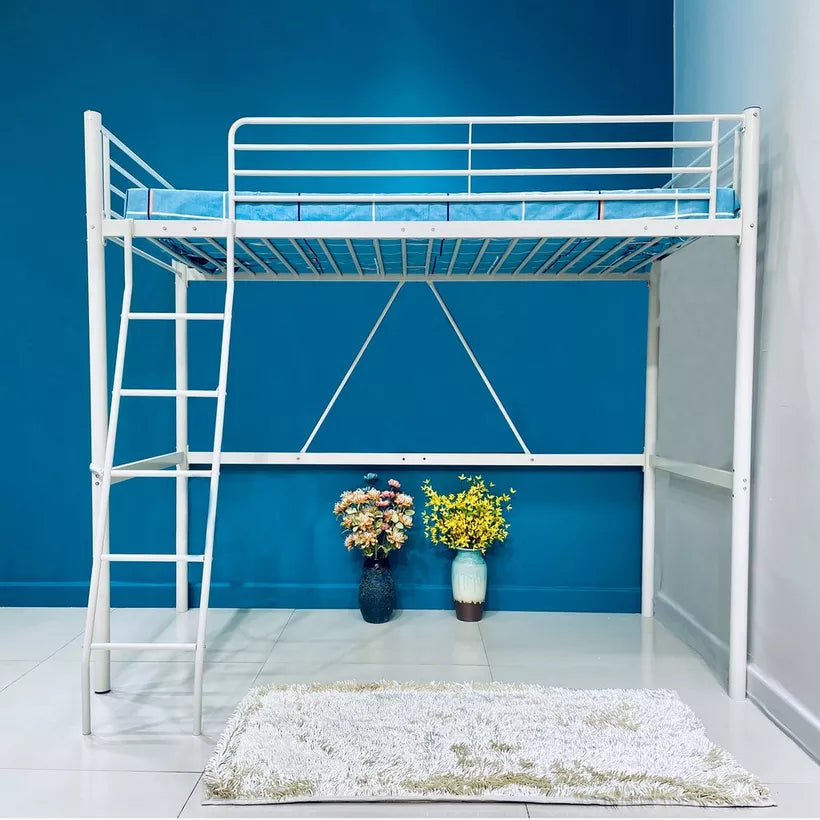 Vanilla Metal Single Loft Bed - 90x200 cm-GCC Home Center