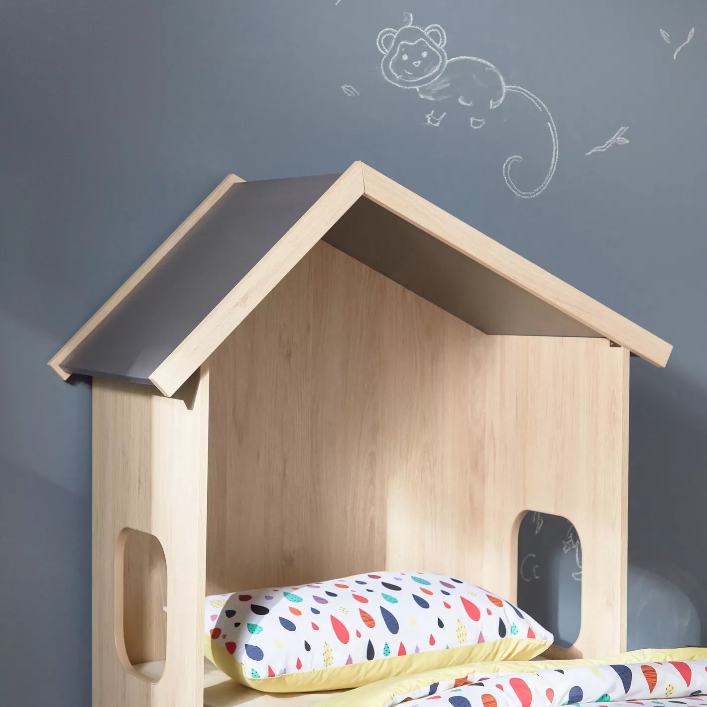 Hut Twin Bed With Two Drawers - 90x190 cm-GCC Home Center