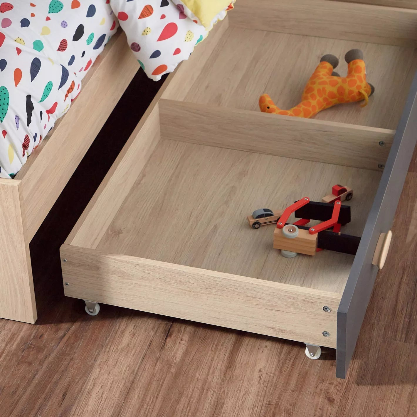 Hut Twin Bed With Two Drawers - 90x190 cm-GCC Home Center