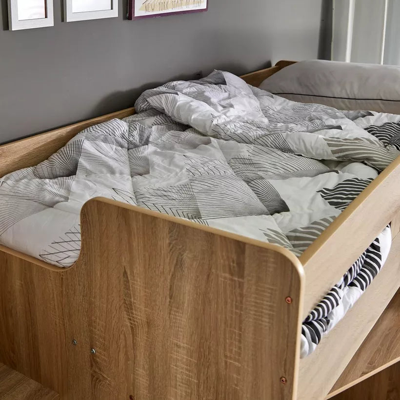 Single Loft Bed with Storage - 90x190 cm-GCC Home Center