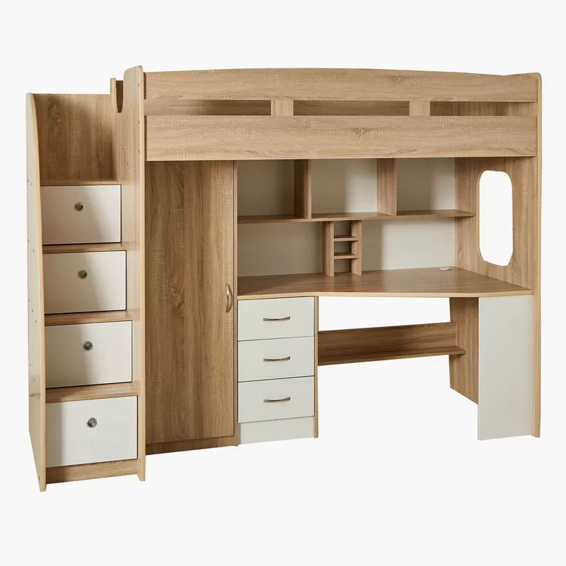 Single Loft Bed with Storage - 90x190 cm-GCC Home Center