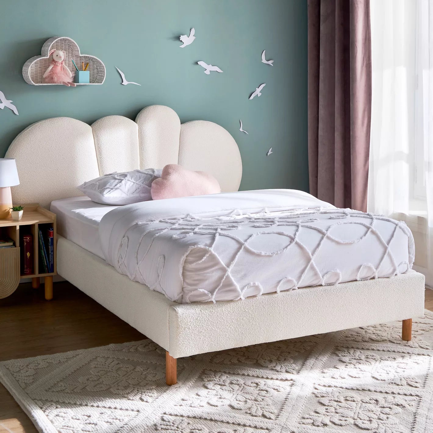 Cloudy Single Bed For Kids - 120x200 cm-GCC Home Center