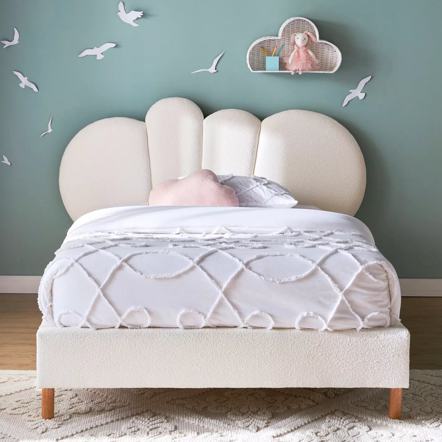 Cloudy Single Bed For Kids - 120x200 cm-GCC Home Center