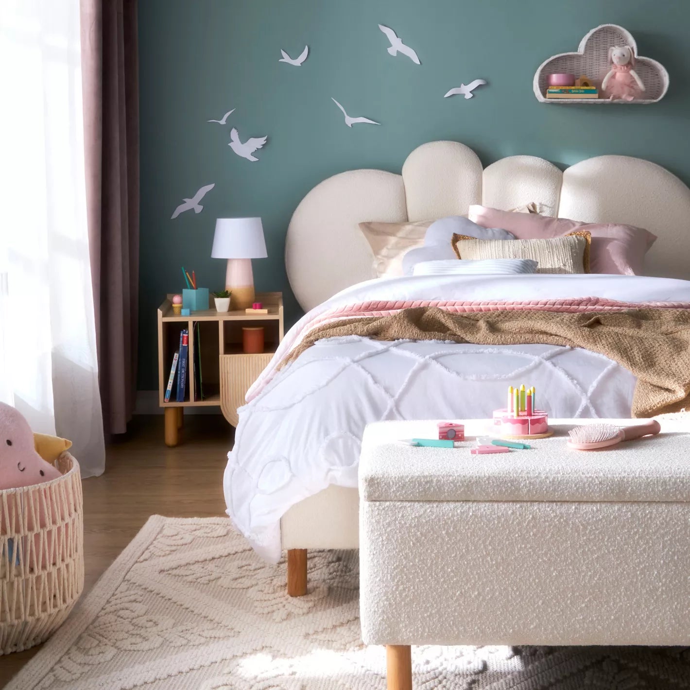 Cloudy Single Bed For Kids - 120x200 cm-GCC Home Center