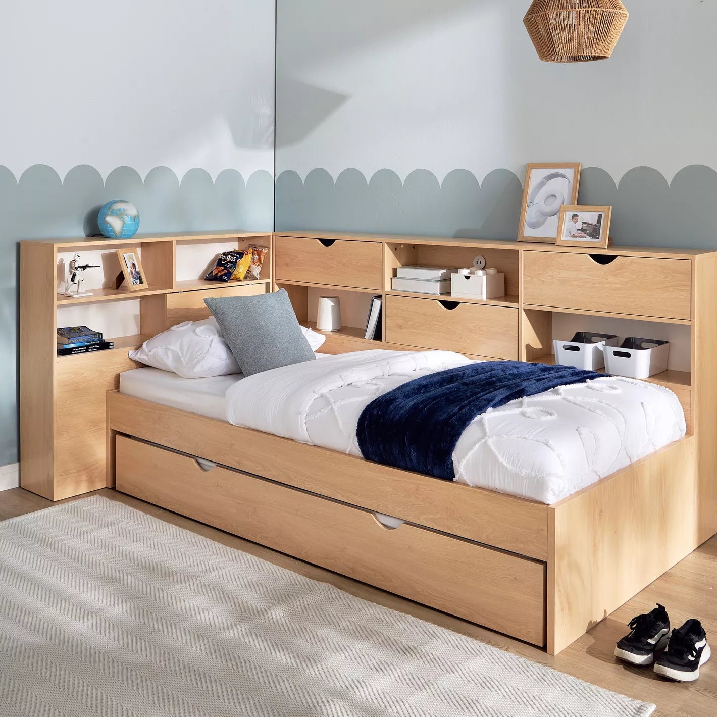 Daybed with Storage and Trundle - 90x200 cm-GCC Home Center