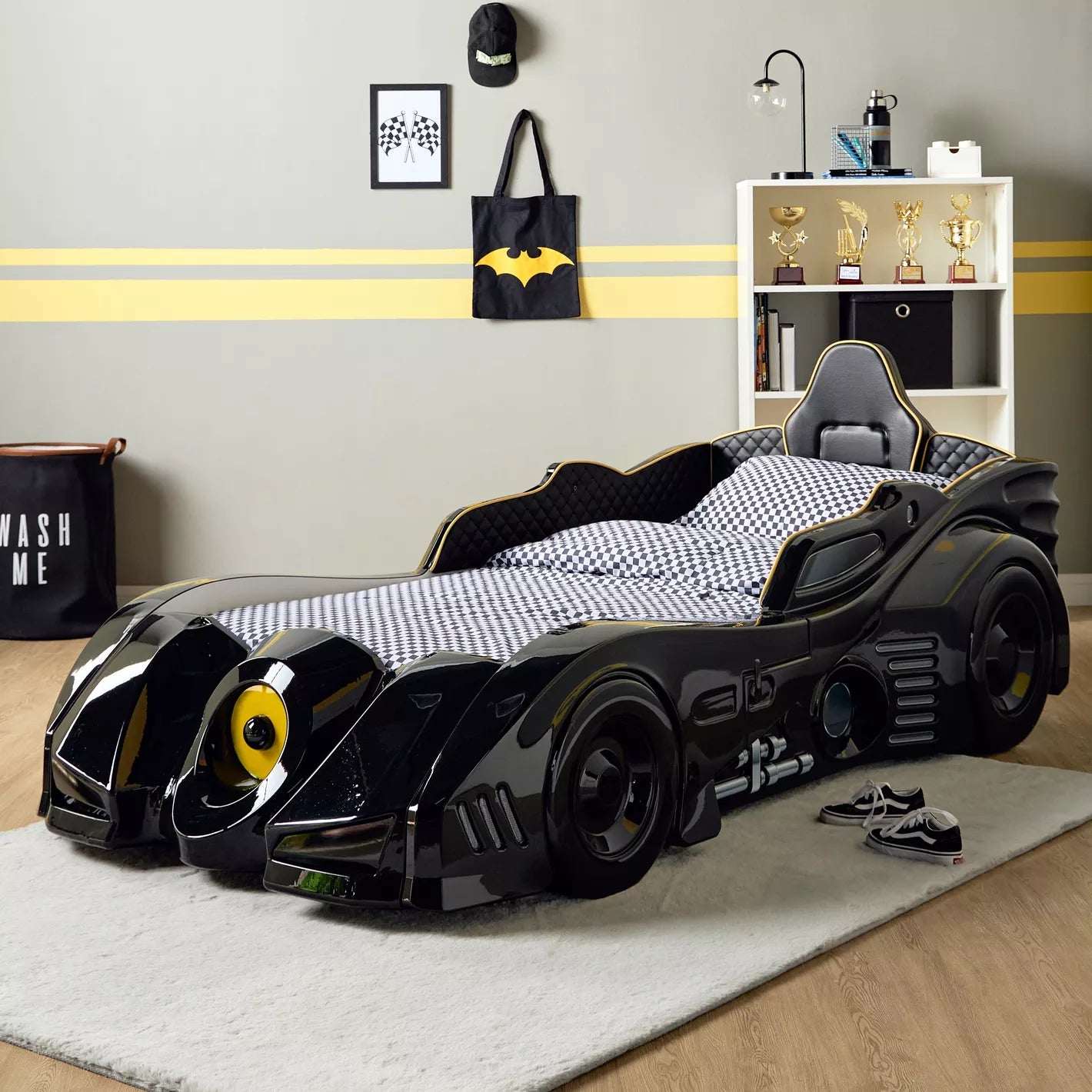 Bat Car Bed For Kids - 90x190 cm-GCC Home Center