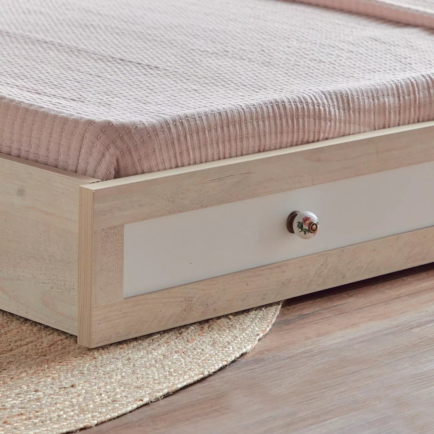 Comfort Trundle Under Beds 90x190 cm - Oak/Pink-GCC Home Center