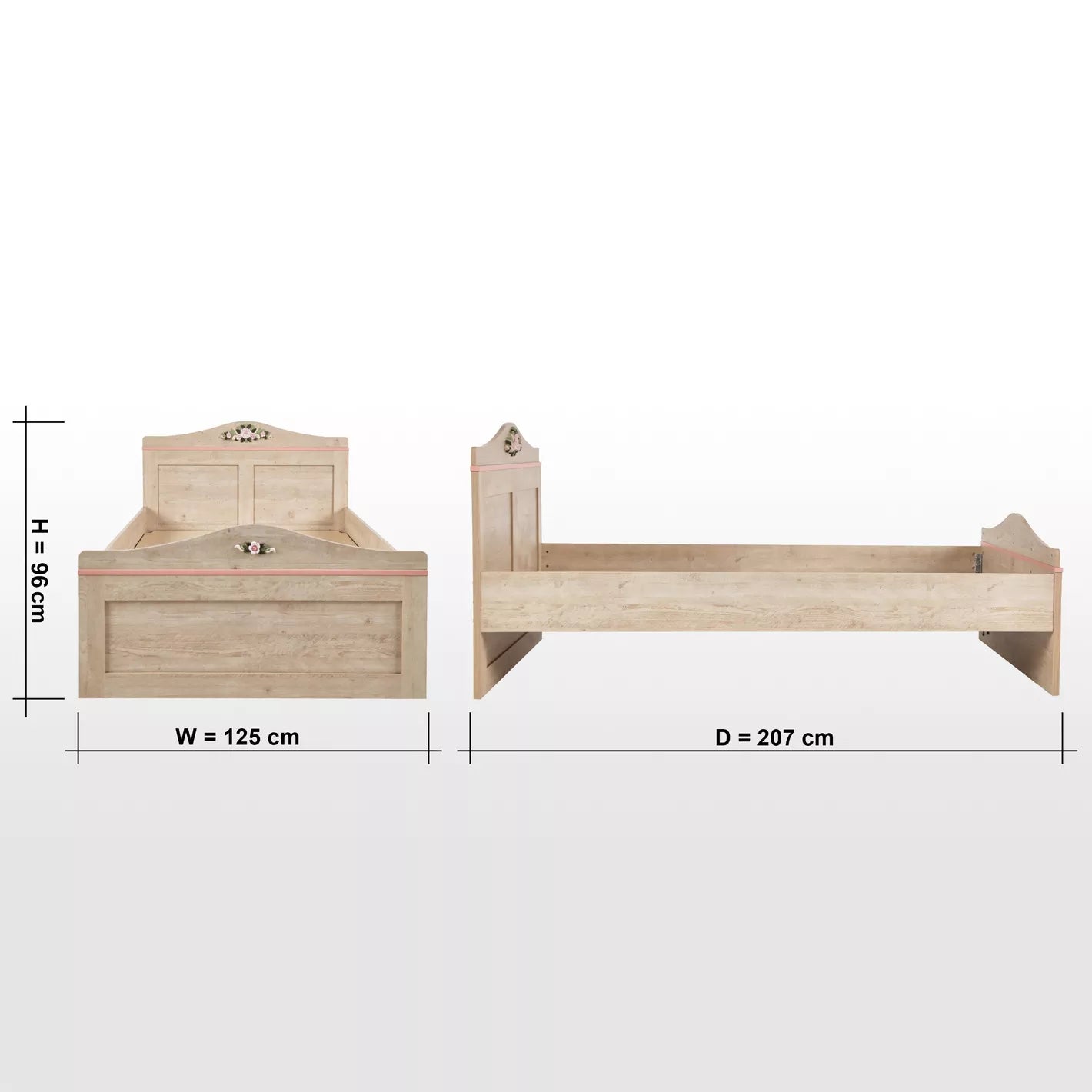Single Bed Crafted From Engineered Wood - 120x200 cm-GCC Home Center