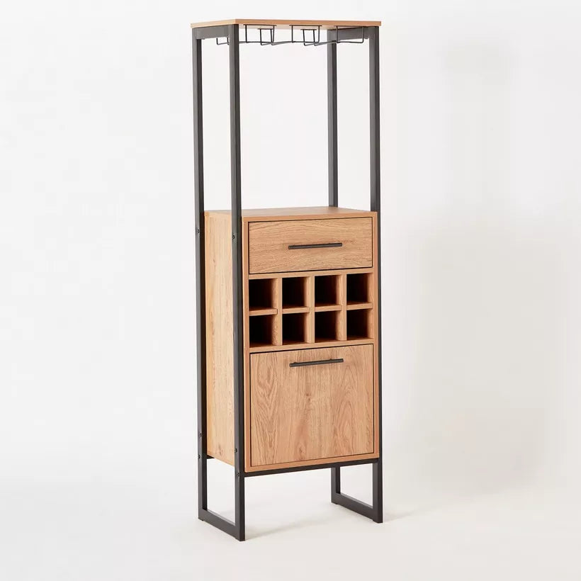 Tall Modern Bar Cabinet With 1 Drawer And 8 Shelves