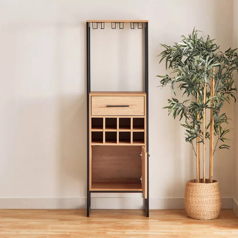 Tall Modern Bar Cabinet With 1 Drawer And 8 Shelves