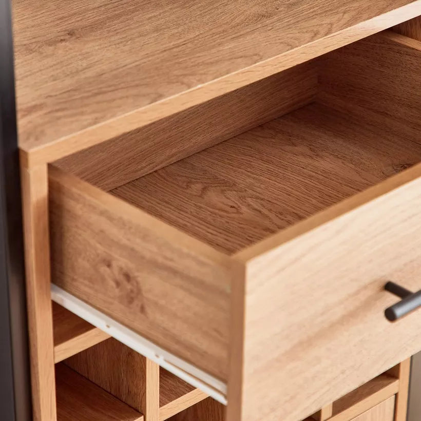 Tall Modern Bar Cabinet With 1 Drawer And 8 Shelves