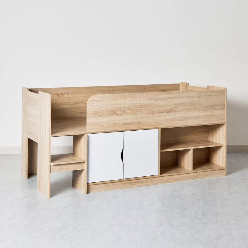 Cabin Bed with 2 Doors and Shelves - 90x190 cm-GCC Home Center