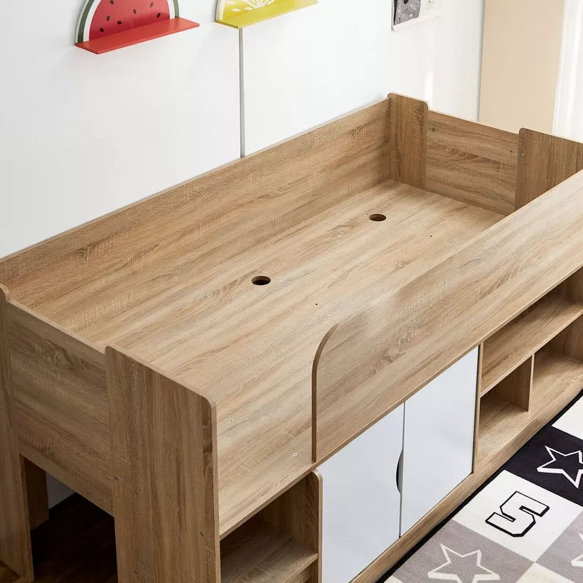 Cabin Bed with 2 Doors and Shelves - 90x190 cm-GCC Home Center