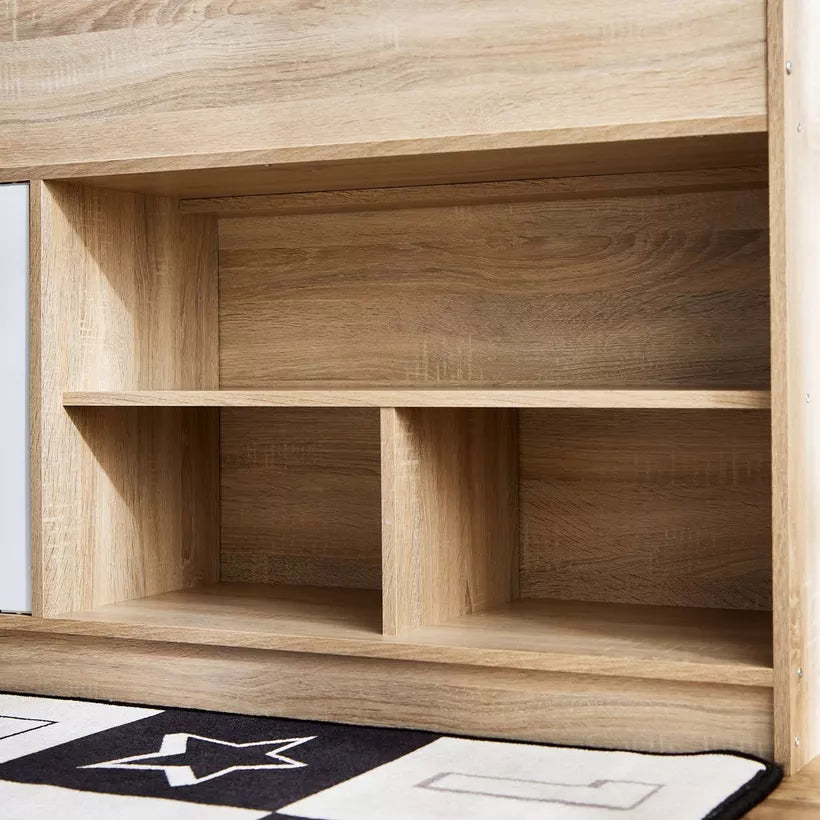 Cabin Bed with 2 Doors and Shelves - 90x190 cm-GCC Home Center