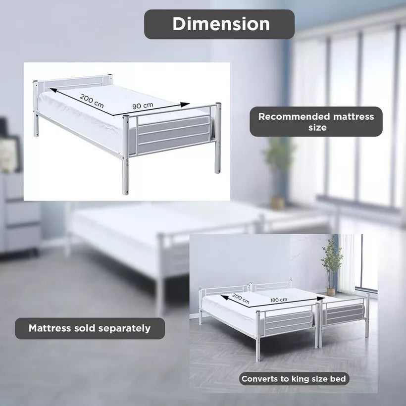 Vanilla Single Bunk Bed - 90x200 cm-GCC Home Center