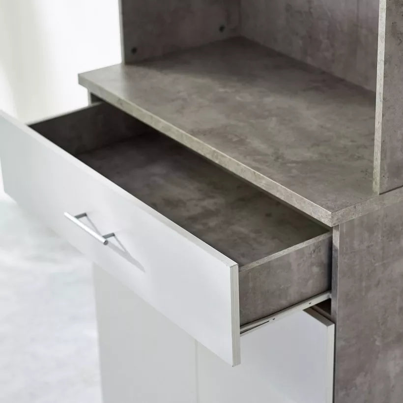 Kitchen Cabinet, Tall Bar Cabinet with Drawer & Shelves
