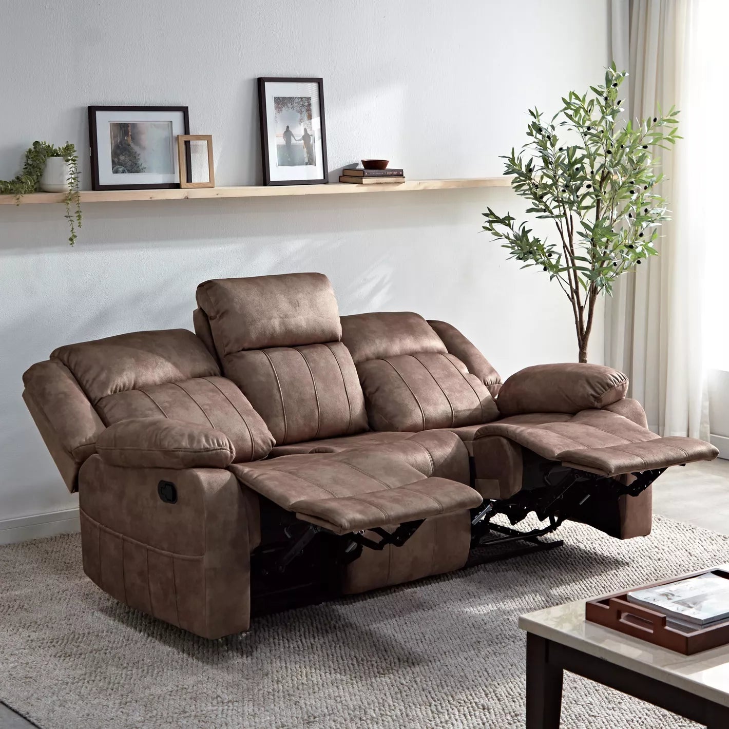 Baskin Elegant 3-Seater Fabric Recliner-GCC Home Center