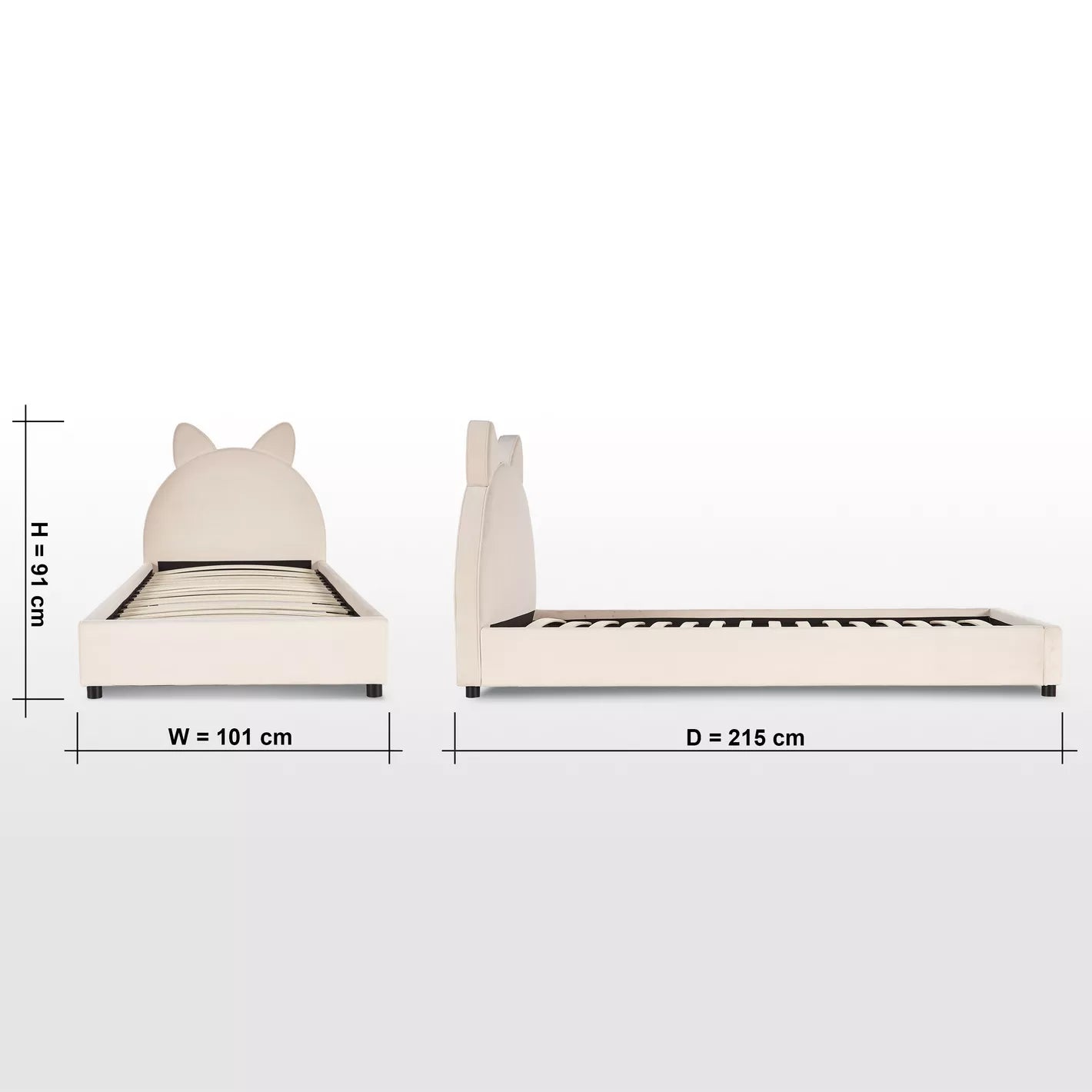 Twin Upholstered Bed - 90x200 cm-GCC Home Center