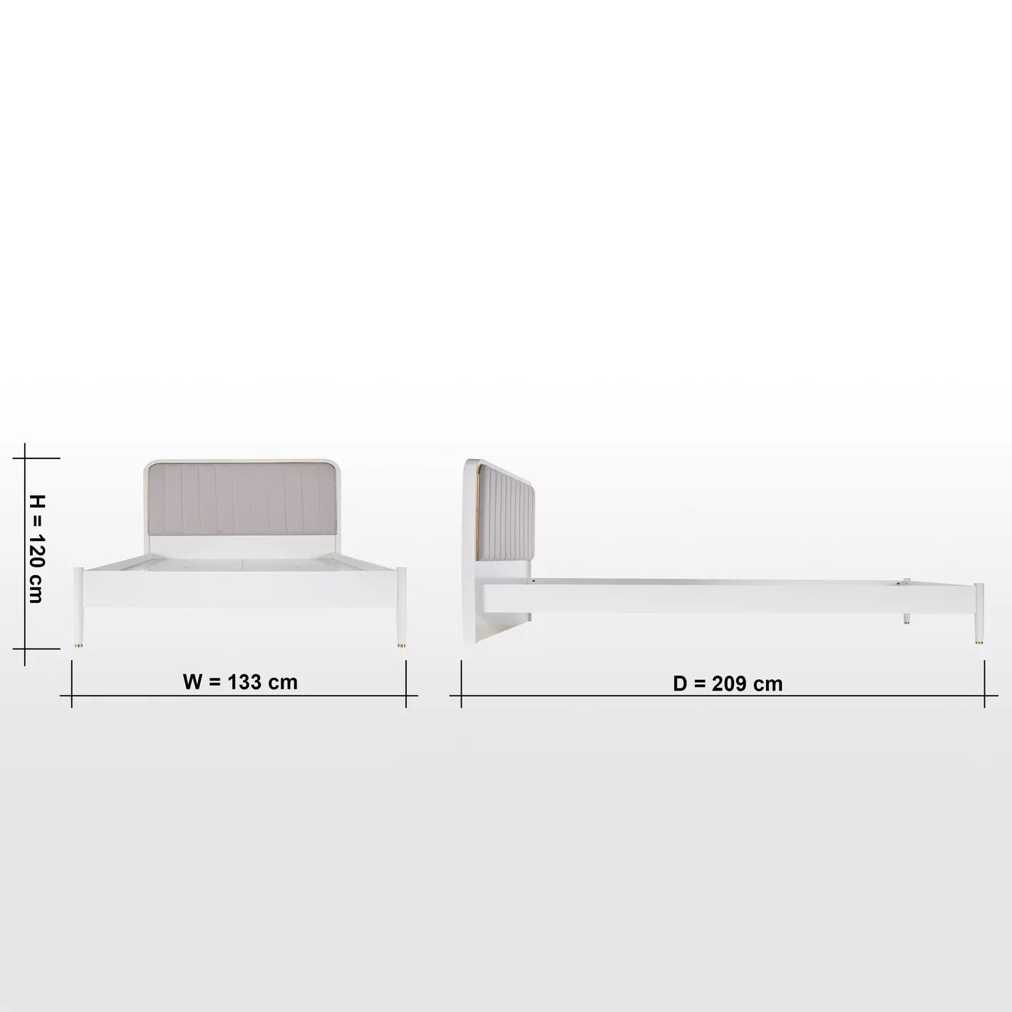 Solid Wood Single Bed - 120x200 cm-GCC Home Center