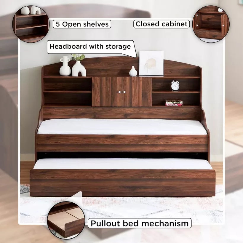 Cooper Single Cabin Bed with Pull-Out Bed - 90x190 cm-GCC Home Center