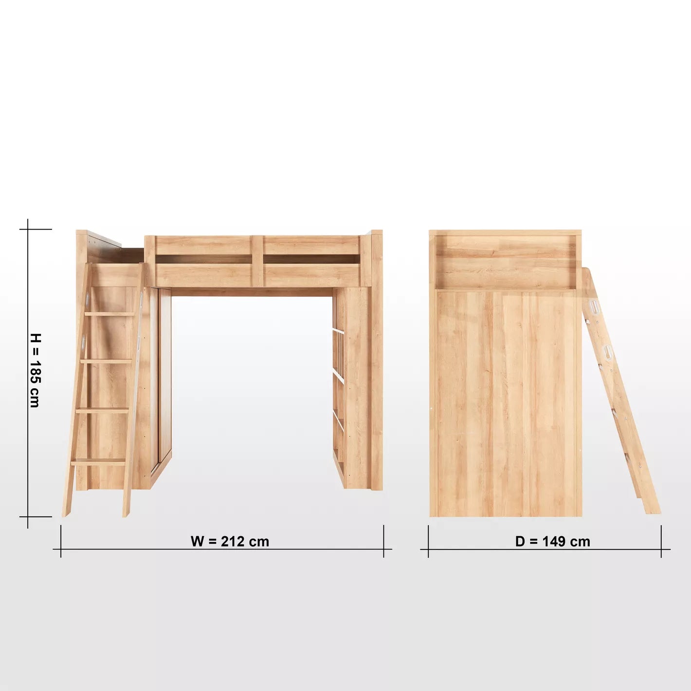 Bradley Modular Loft Bed - 90x200 cm-GCC Home Center
