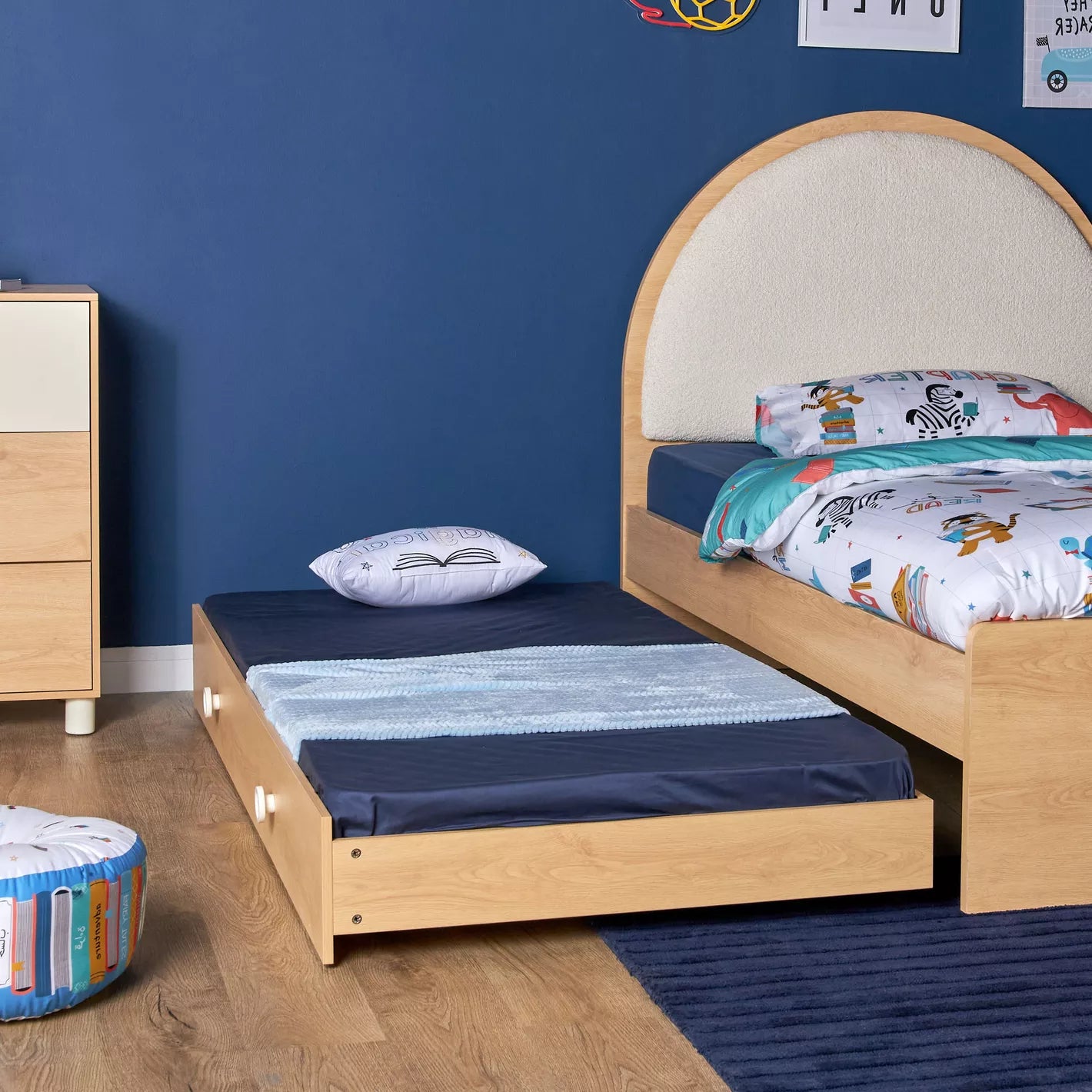 Twin Trundle Bed 90x190 CM - Oak/White-GCC Home Center