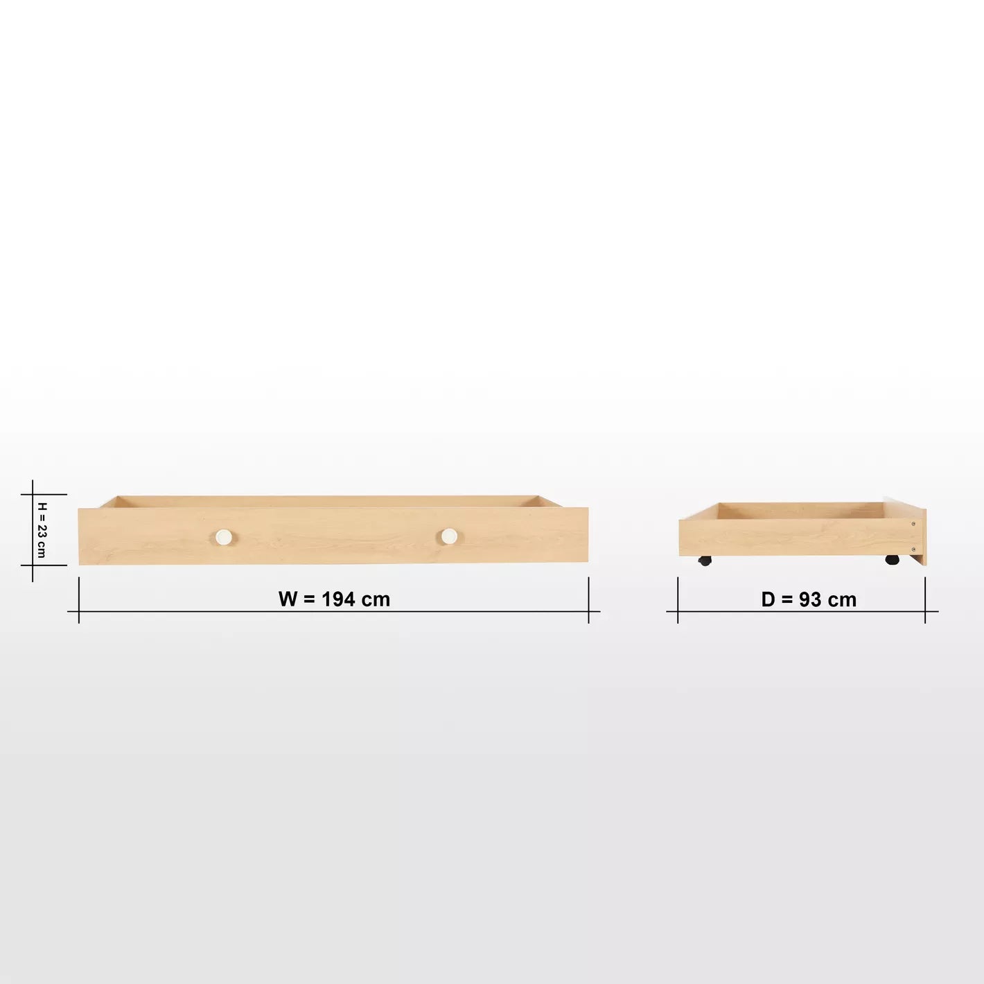 Twin Trundle Bed 90x190 CM - Oak/White-GCC Home Center