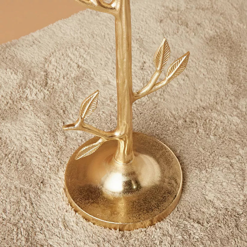 Round Metal Top Accent Table with Pedestal Base – 32x32x55 cm