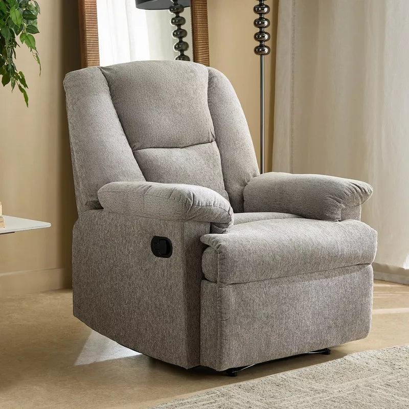 Armchair Recliner, Adjustable Back With Curved Armrests