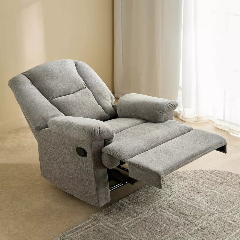 Armchair Recliner, Adjustable Back With Curved Armrests