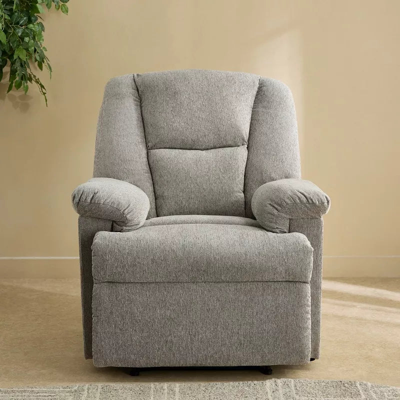 Armchair Recliner, Adjustable Back With Curved Armrests