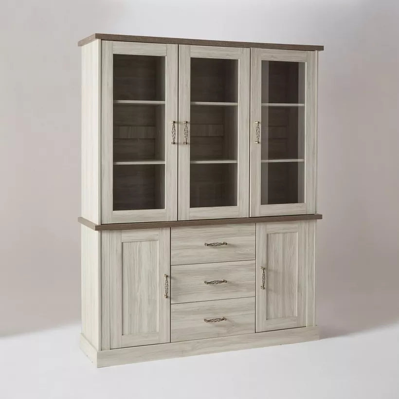 Angelic Hutch with Buffet, High-Quality Engineered Wood With Glass