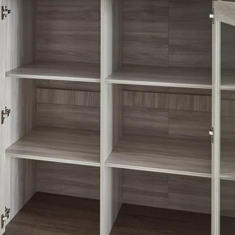 Angelic Hutch with Buffet, High-Quality Engineered Wood With Glass