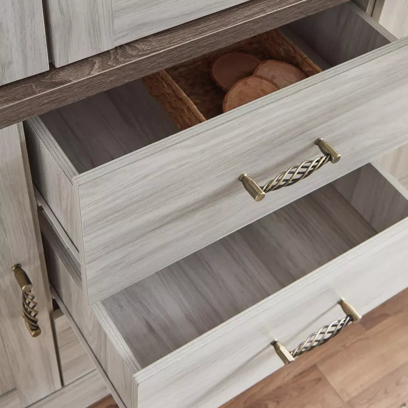 Angelic Hutch with Buffet, High-Quality Engineered Wood With Glass