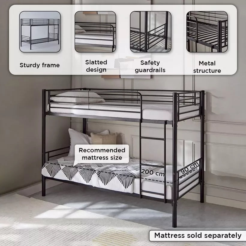 Vanilla Single Bunk Bed - 90x200 cm-GCC Home Center