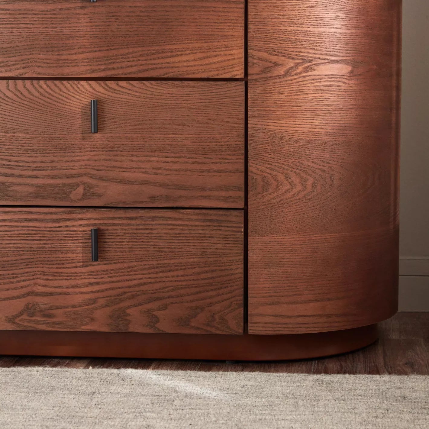 4-Drawer Dresser with Mirror, Unique Shape Vanity Table-GCC Home Center