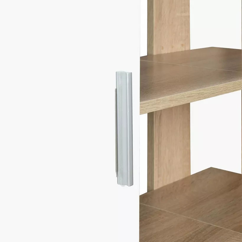 Corner Coffee Bar Cabinet With 2 Doors And 9 Shelves