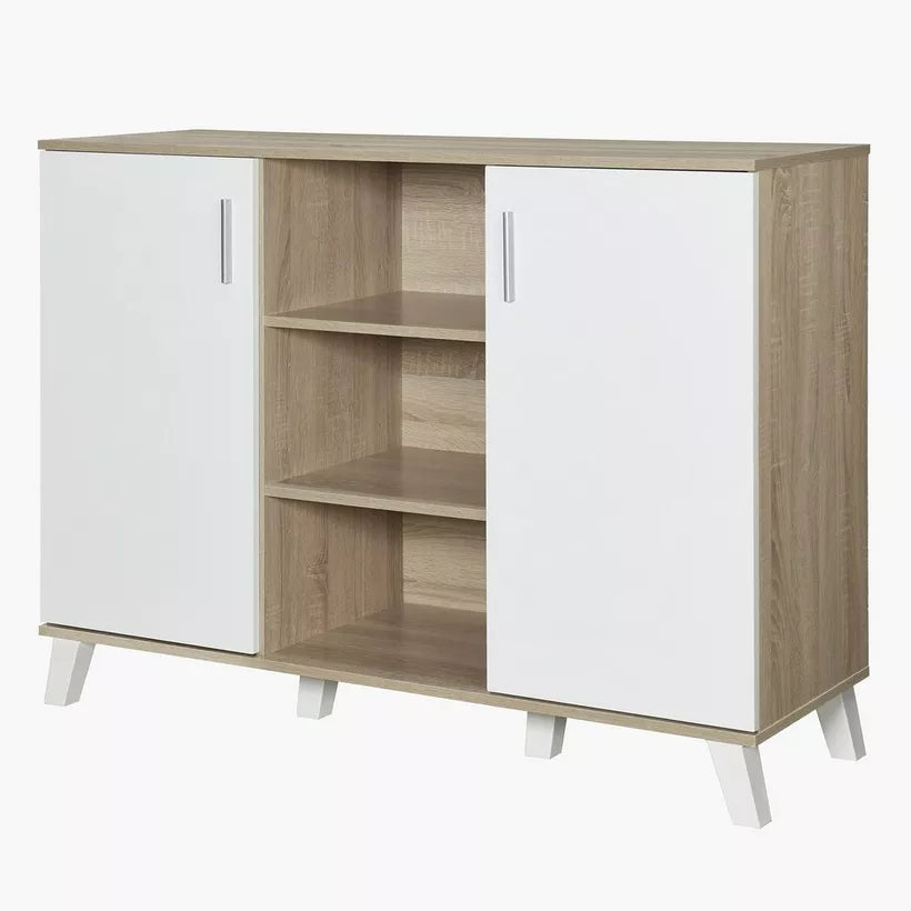 Modern Coffee Bar Cabinet, 2 Doors, Multiple Shelves, And Adjustable Shelving To Store
