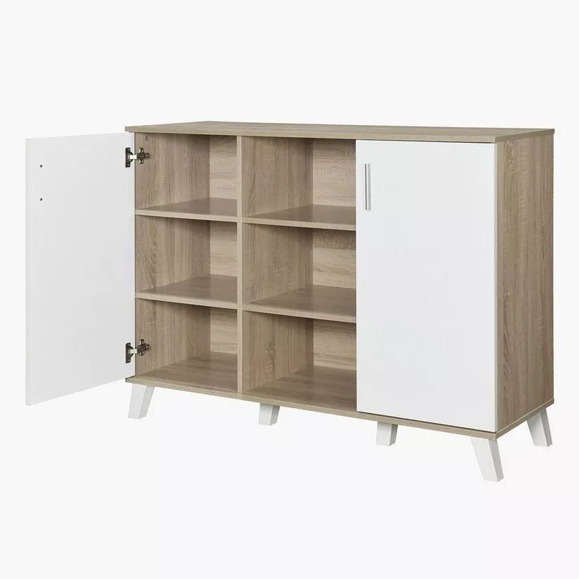 Modern Coffee Bar Cabinet, 2 Doors, Multiple Shelves, And Adjustable Shelving To Store
